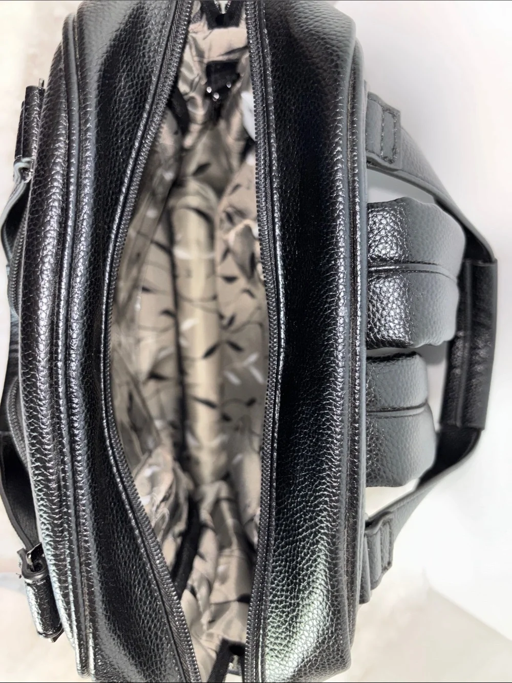 Lug Black Men's Quilted Faux-Leather Backpack Shoulder Bag